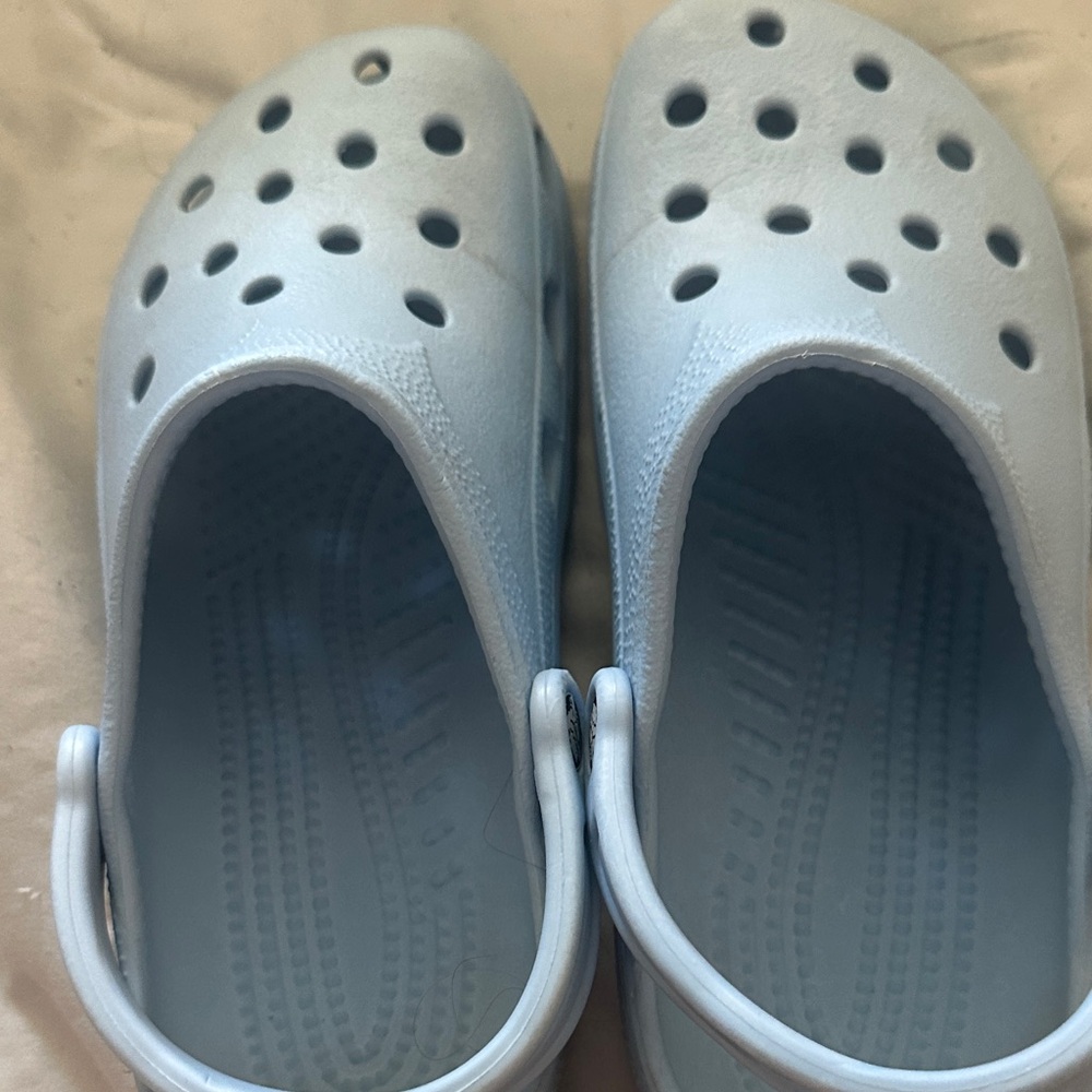 Womens Light Blue Ventilated Slip-On Sandals with Heel Strap W8-9 M6-7